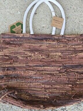 Mabelle chindi sari upcycled fiber large tote shopping bag